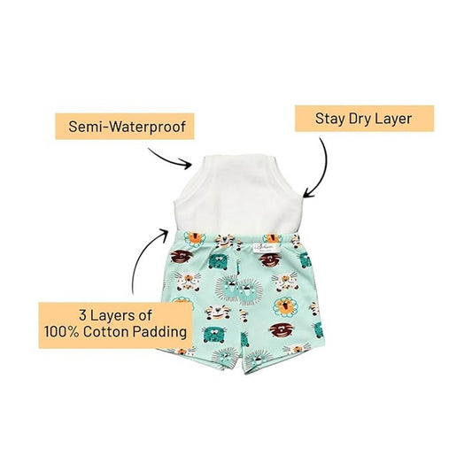 Snugkins Potty Training Shorts For Toddlers, Boys And Girls | 100% Cotton. (Size 2, Fits 2 – 3 Years) - Pack Of 4