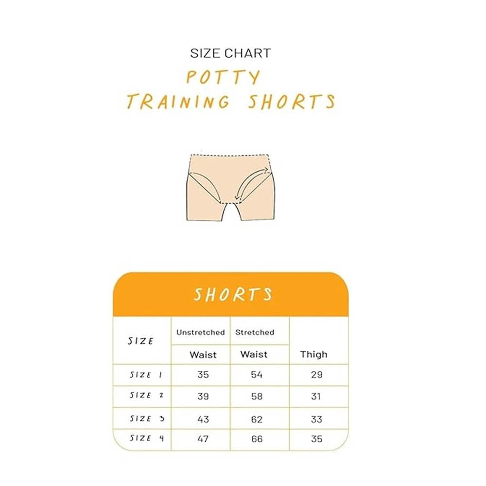 Snugkins Potty Training Shorts For Toddlers, Boys And Girls | 100% Cotton. (Size 3, Fits 3 – 4 Years) - Pack Of 1