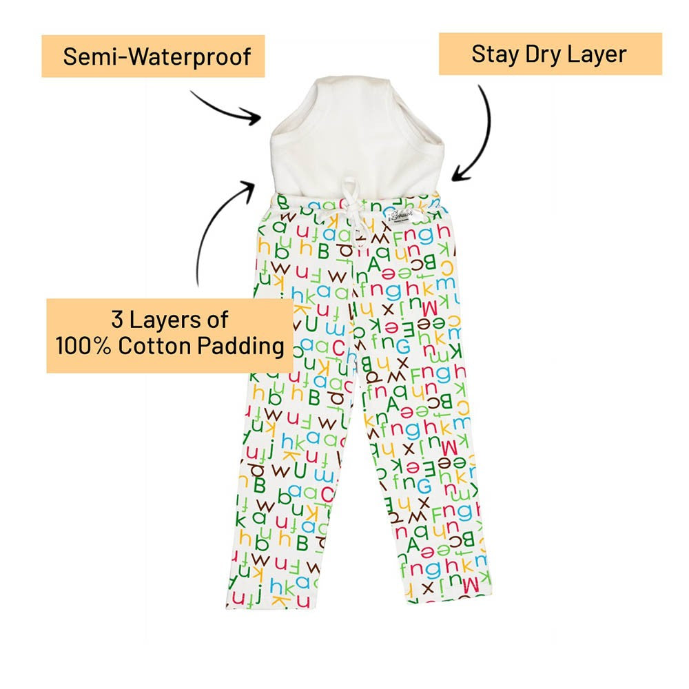 Snugkins Diaper Pants | Potty Training Pajamas For Toddlers, Boys And Girls. 100% Cotton. (Size 1, Fits 1 – 2 Years) - Pack Of 4