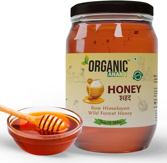 Organic Anand Authentic Raw Himalayan Wild Forest Honey Unprocessed and Natural Shahad (250gm Glass Jar)