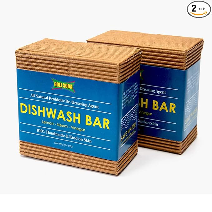 All Natural Probiotic Eco-Friendly Dishwash Bar for Chemical- Free Cleaning - 90 g