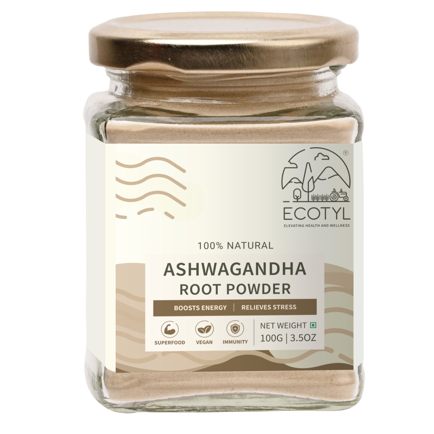 Ecotyl Ashwagandha Root Powder for Mental Well Being | Energy Booster |100g (Pack Of 2)