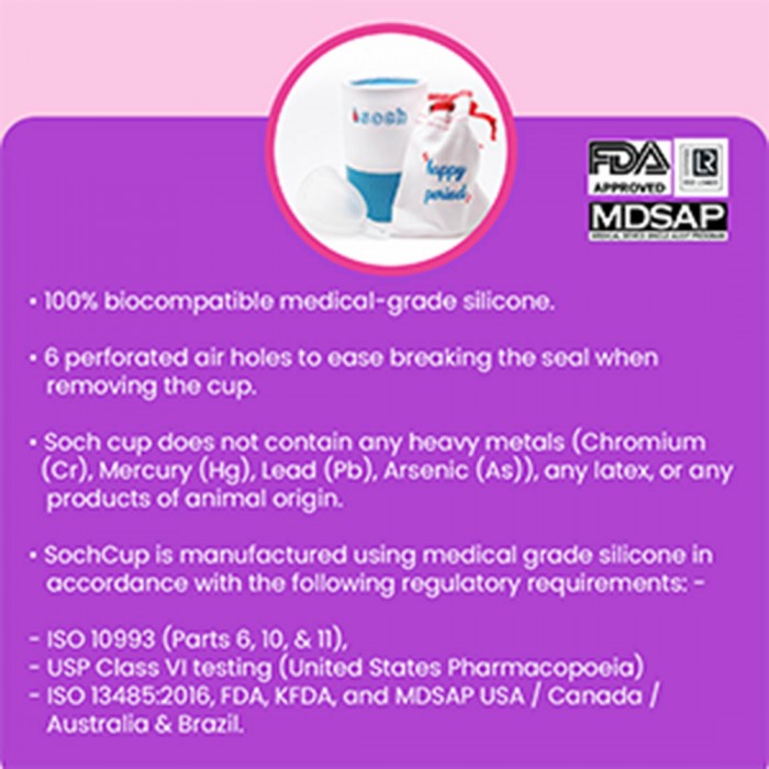 SochGreen Menstrual Cup (Improved Design) (FDA Approved)