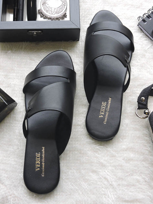 Verde Bhramara Open Toe Slide Sandals