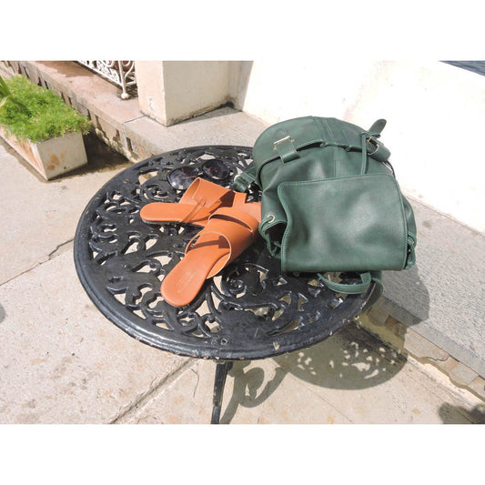 Verde Tan-I Open Toe Slide Sandals