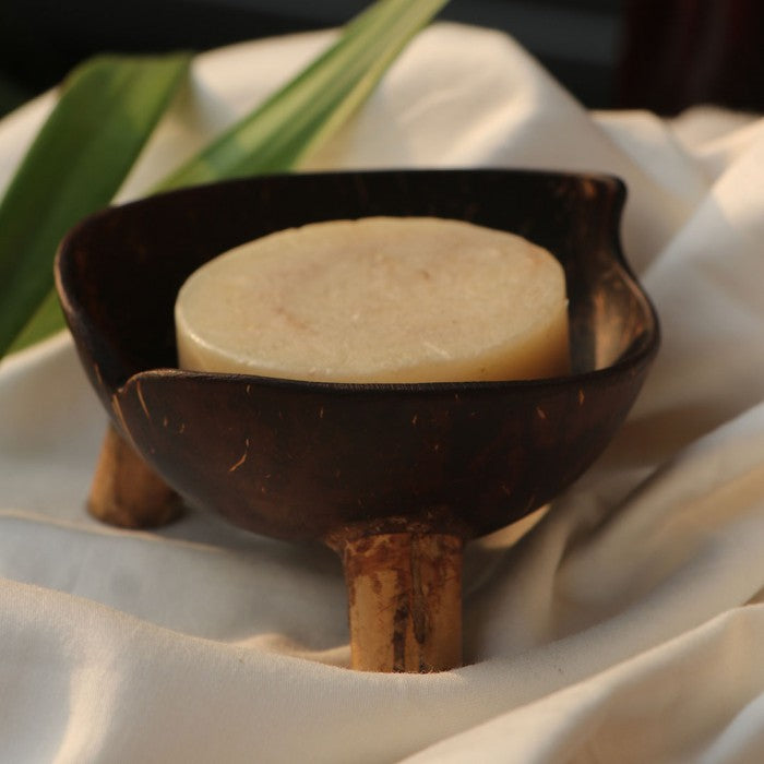 The Bare Bar Coconut Shell Soap Dish With Stand