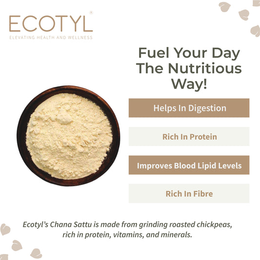Ecotyl Sattu Atta | Roasted Gram Flour | Plant Based Protein | 400g