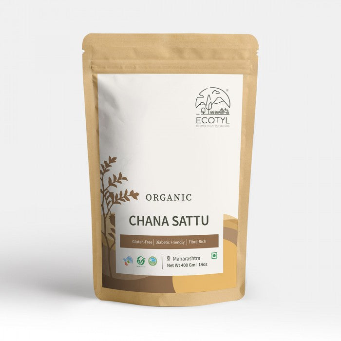 Ecotyl Sattu Powder | Roasted Gram Flour | Plant Based Protein | 400g (Pack Of 2)