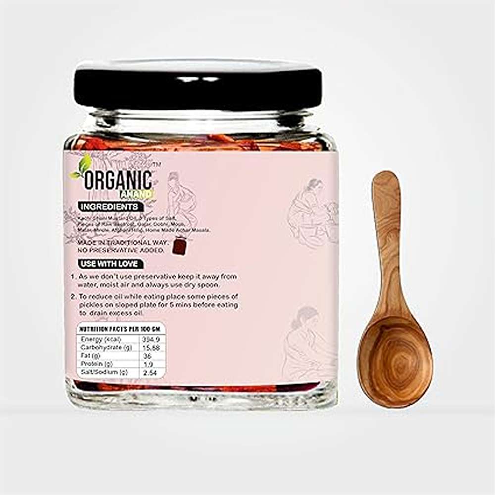 Organic Anand Natural Panchmel Pickle (Mixed Veg Aachar) Beetroot, Mooli, Matar Gajar, Gobhi, Shalgam ka Achar, Homemade Aachar with Neemwood Spoon (250gm, Pack of 1)