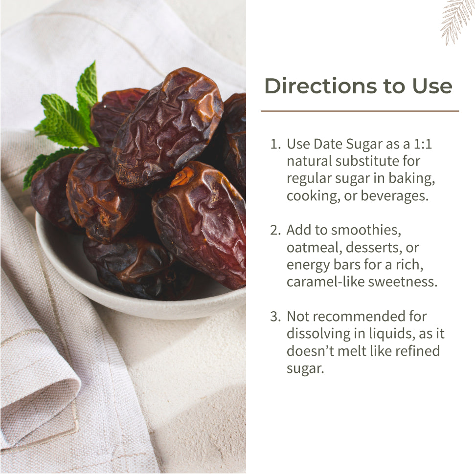 Ecotyl Dates Sugar | Natural Sweetener | Rich in Minerals | 300g