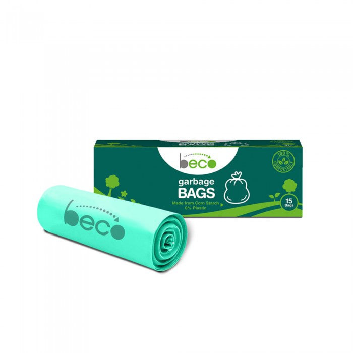 Beco Compostable Medium 19 X 21 Inches Garbage Bags/Trash Bags/Dustbin Bags 15 Pieces - ( Pack of 3 )