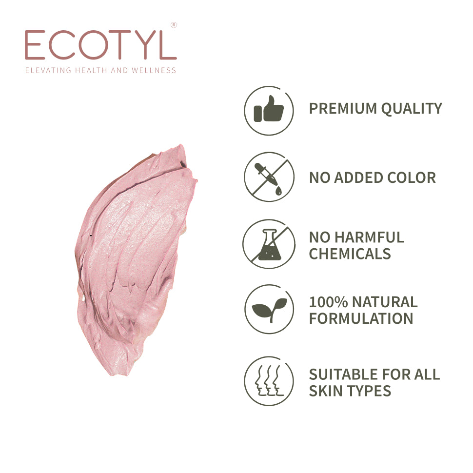 Ecotyl French Pink Clay | Gentle Detox Clay | Skin Brightening | 80g
