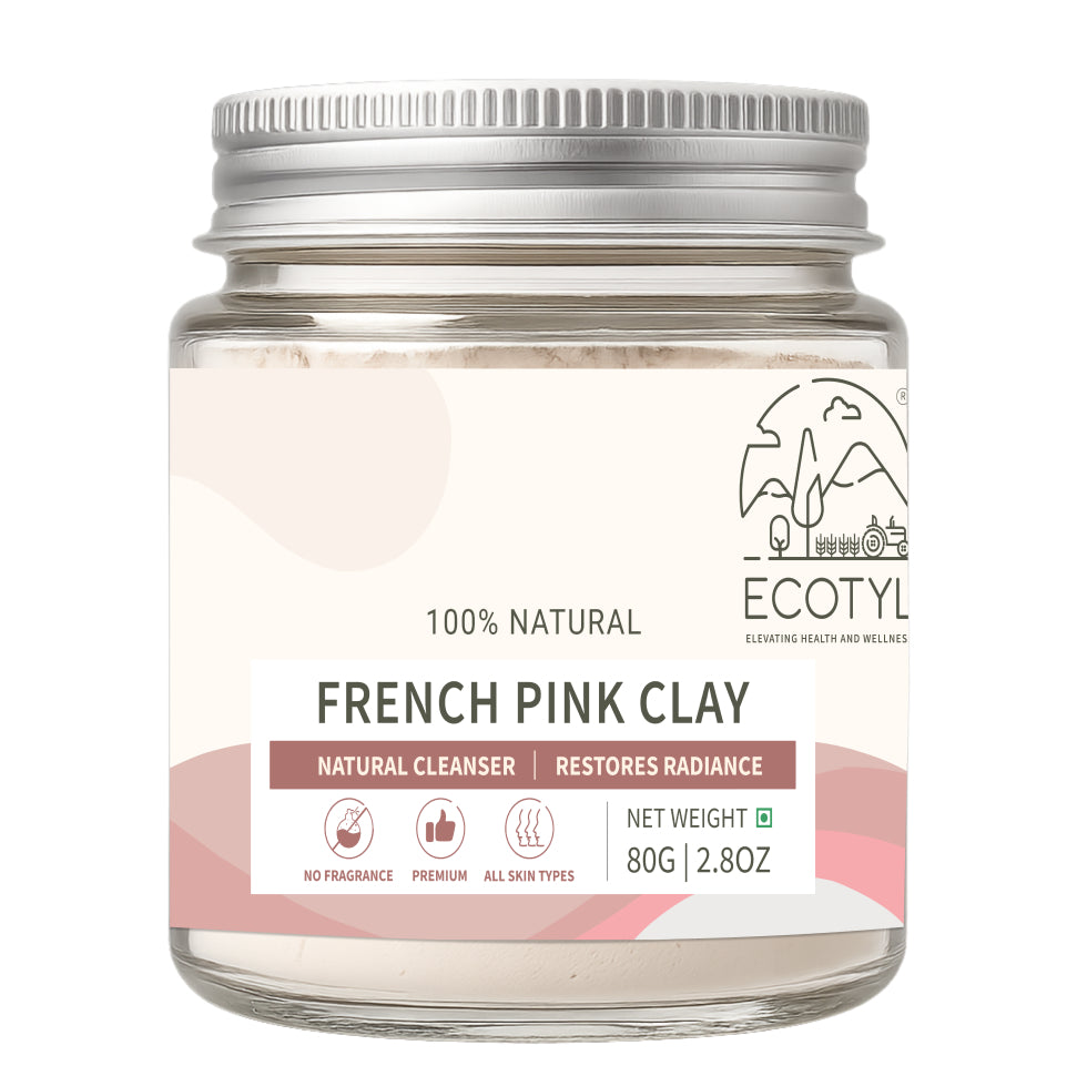 Ecotyl French Pink Clay | Gentle Detox Clay | Skin Brightening | 80g