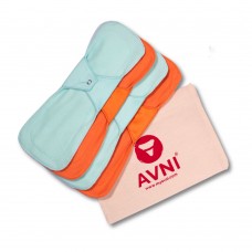 Avni Fluff Washable Panty Liner (300MM (XL), Pack of 4) | Antimicrobial | With Storage pouch | Everyday use