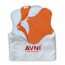 Avni Fluff Washable Panty Liner (200MM (Small), Pack of 4) | Antimicrobial | With Storage pouch | Everyday use