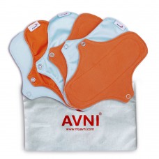 Avni Fluff Washable Panty Liner (200MM (Small), Pack of 6) | Antimicrobial | With Storage pouch | Everyday use