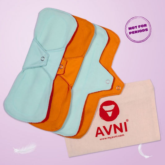 Avni Fluff Washable Panty Liner (240MM (Large), Pack of 4) | Antimicrobial | With Storage pouch | Everyday use