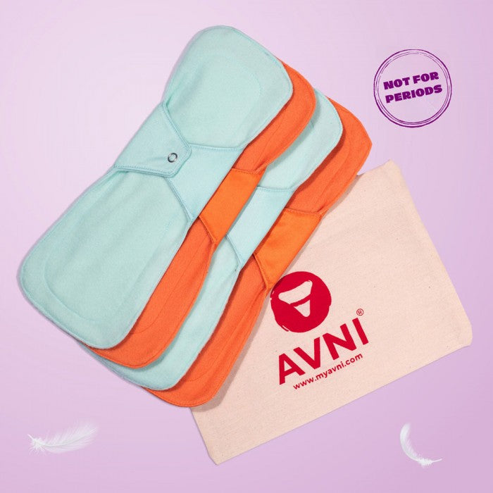 Avni Fluff Washable Panty Liner (300MM (XL), Pack of 4) | Antimicrobial | With Storage pouch | Everyday use