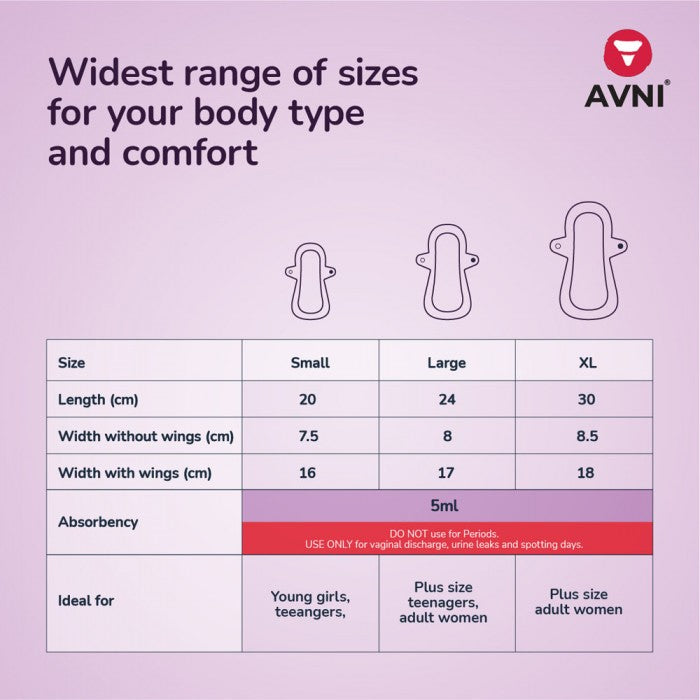 Avni Fluff Washable Panty Liner (240MM (Large), Pack of 4) | Antimicrobial | With Storage pouch | Everyday use