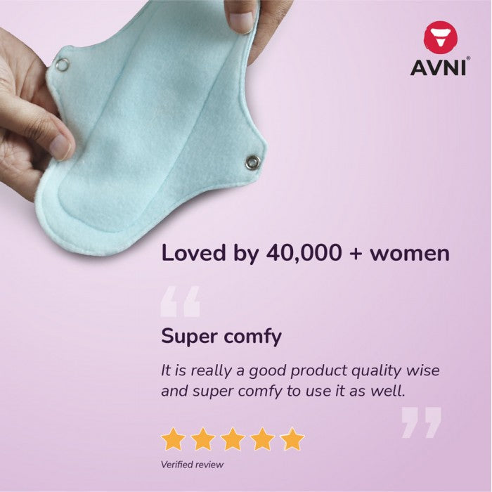 Avni Fluff Washable Panty Liner (200MM (Small), Pack of 6) | Antimicrobial | With Storage pouch | Everyday use