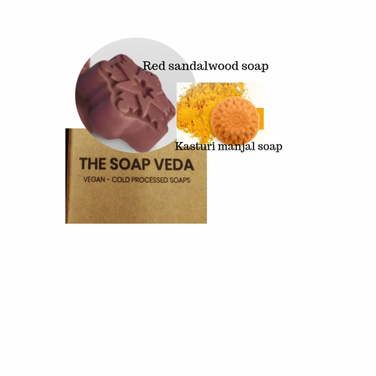 The Soap Veda Kasturi Manjal Soap + Red Sandalwood Soap ( Glow Combo )