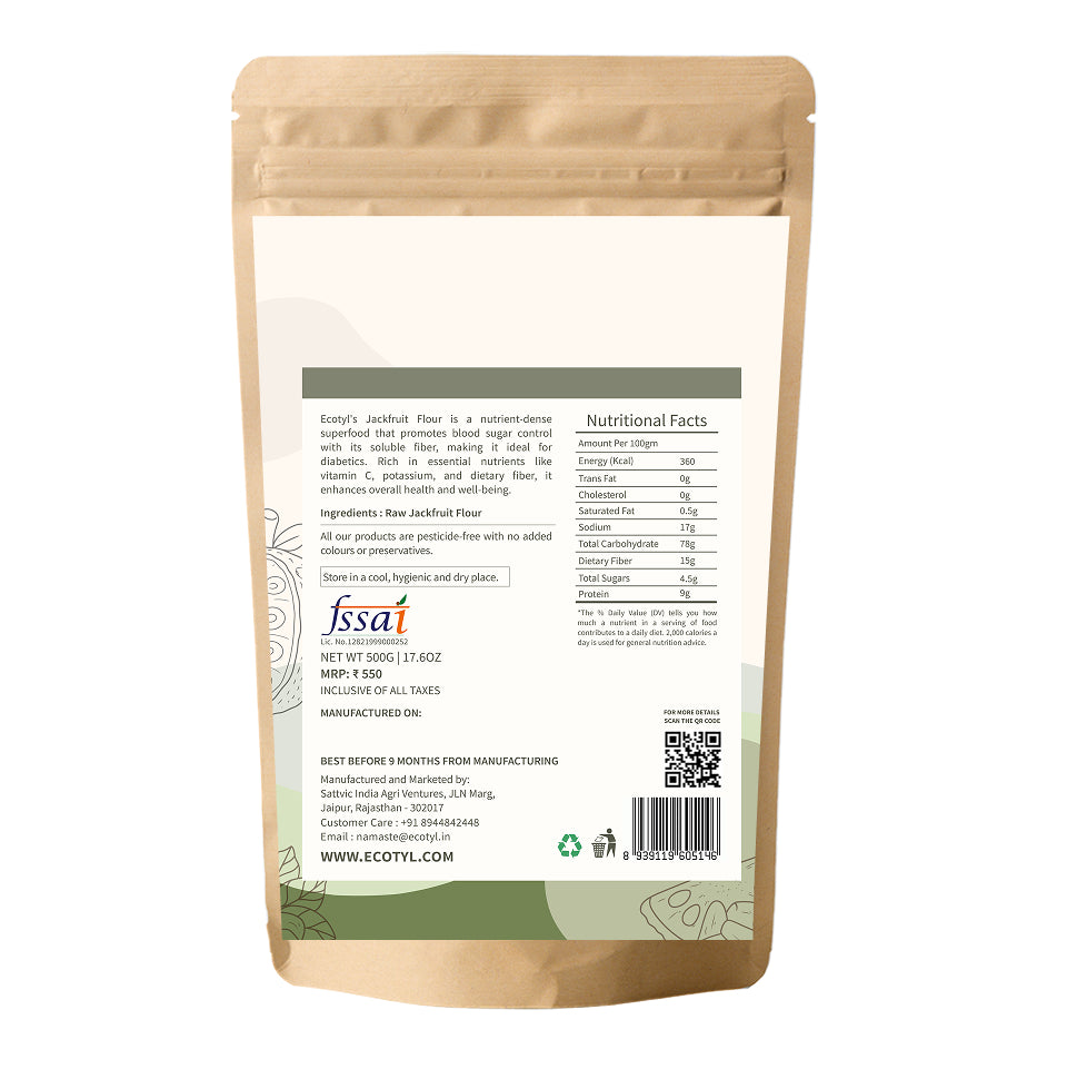 Ecotyl Jackfruit Flour | Low Glycemic Index | Gluten Free | 500g
