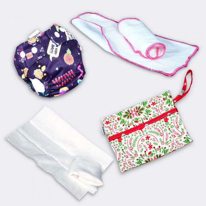 Konnai Cloth Diapering Essentials (Newborn Size - Baby Weight Upto 3Kg)