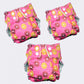 Konnai Set Of 3 Pocket Diapers (Medium Size - Baby Weight 5 To 7 Kg)