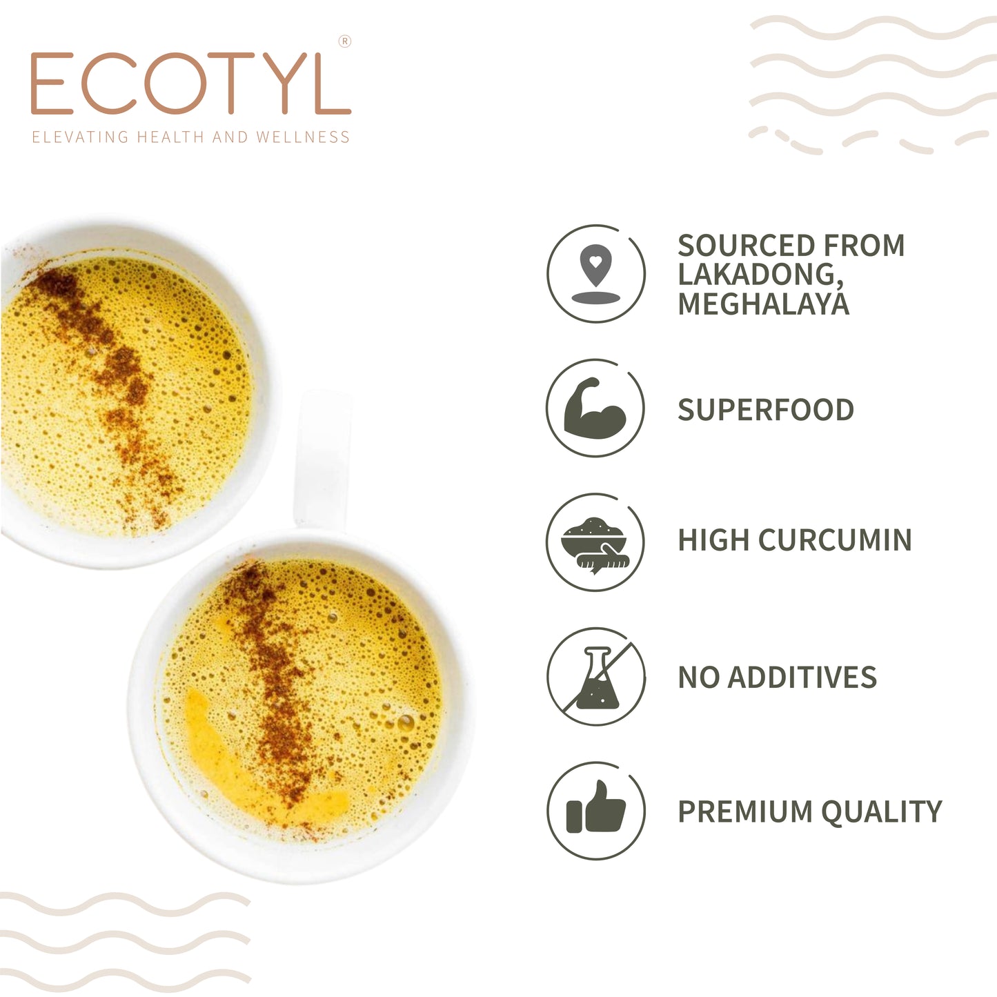 Ecotyl Lakadong Turmeric Powder for Strong Immunity | High Curcumin | 200g
