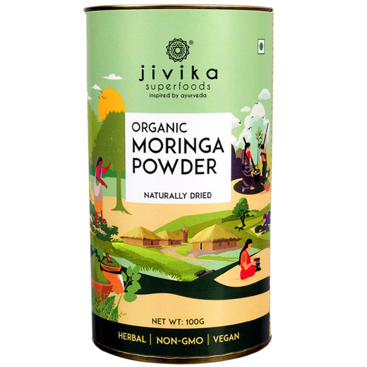 Jivika Naturals Organic Moringa Powder B12 Naturally Dried 100 g