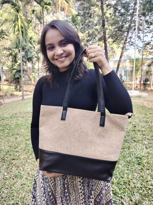 Verde Nisa Cork Black Tote Bag
