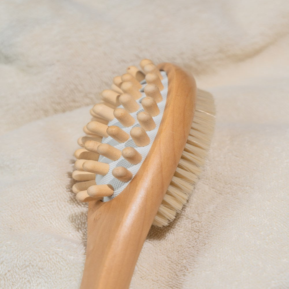 Organic B 2-in-1 Smooth Touch Brush | 14 inch | Removable beech wood Handle