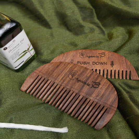 Organic B Bhringraj Oil & Wooden Applicator Combo