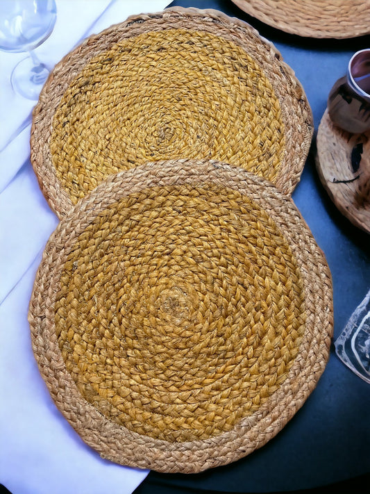 Jute Placemats set of 2 (yellow)