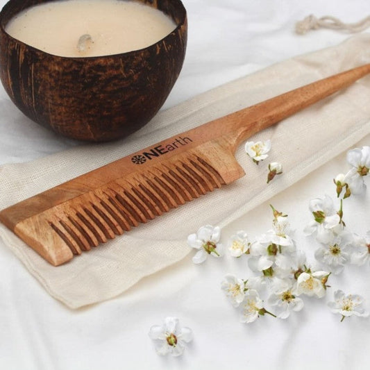 OnEarth Organic Neem Wood Styling Tail Comb