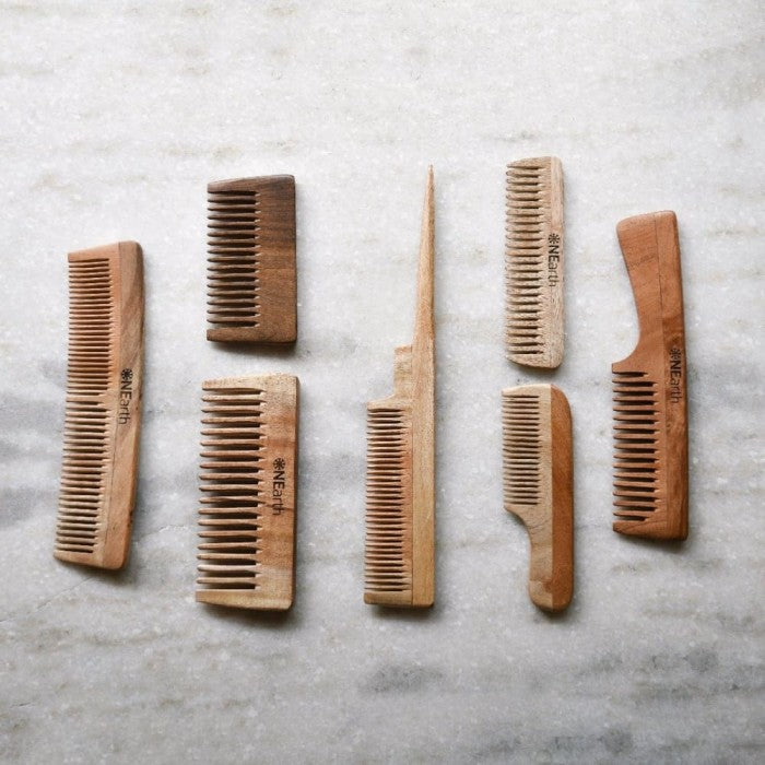 OnEarth Organic Neem Wood Combs - Pack of 7