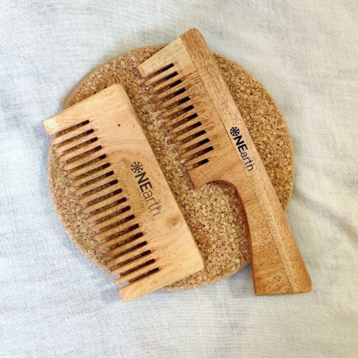 OnEarth Detangling Shower(Wide Tooth) Comb+ Handle Comb