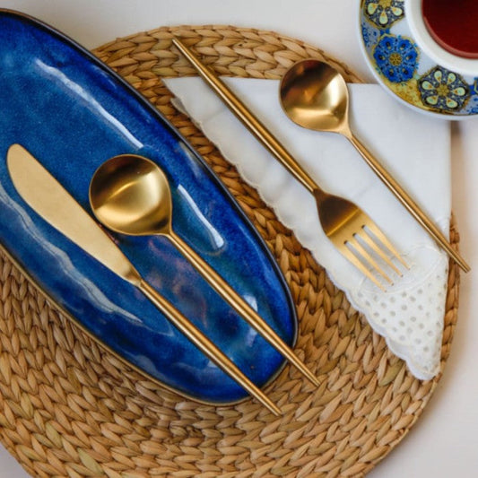 OnEarth Golden Steel Cutlery Set