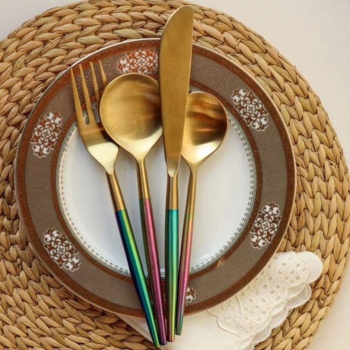 OnEarth Rainbow Steel Cutlery Set - Handle