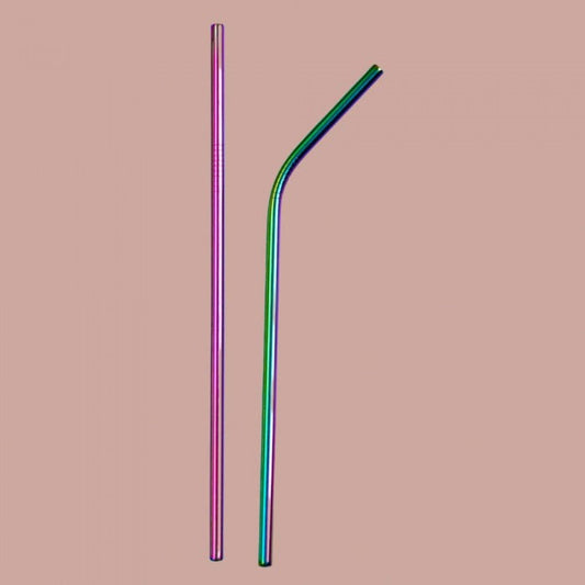 OnEarth Stainless Steel Straws With Cleaner - Rainbow (1 ST+1 Bend)