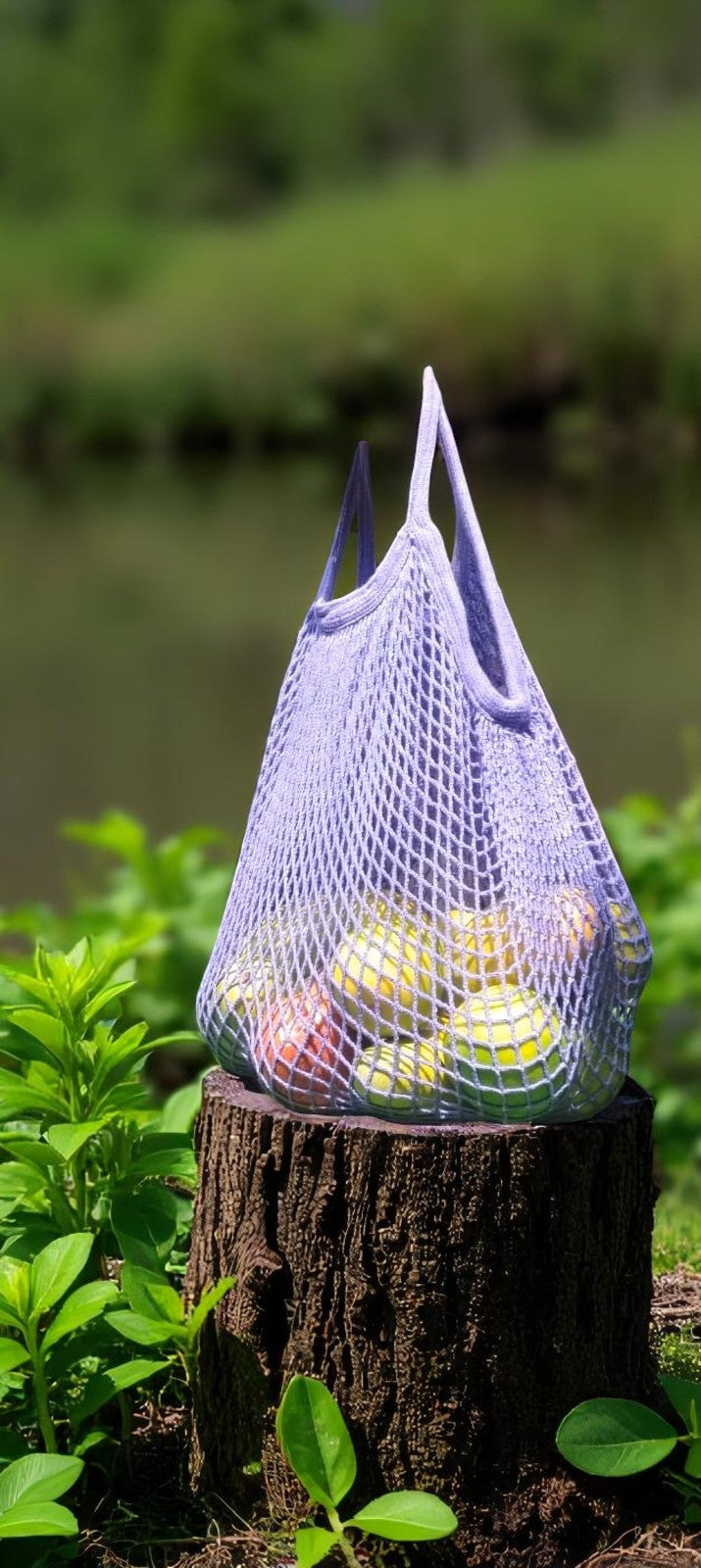 Organic cotton Reusable Mesh Bag Purple (Pack of 2)