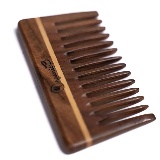 Organic B Fragrant & Pure Indian Rosewood Tailored Wide Comb | Pocket Size