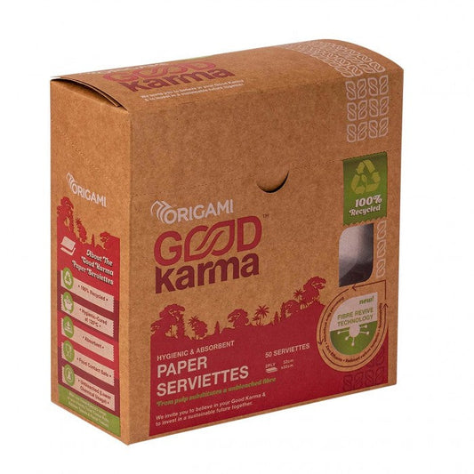 Origami Good Karma Paper Serviettes ( Napkins ), 2 Ply, 32 Cm x 32 Cm - 50 Pull