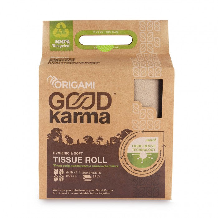 Origami Good Karma Toilet Roll, 3 Ply - 260 Sheets Pack Of 4