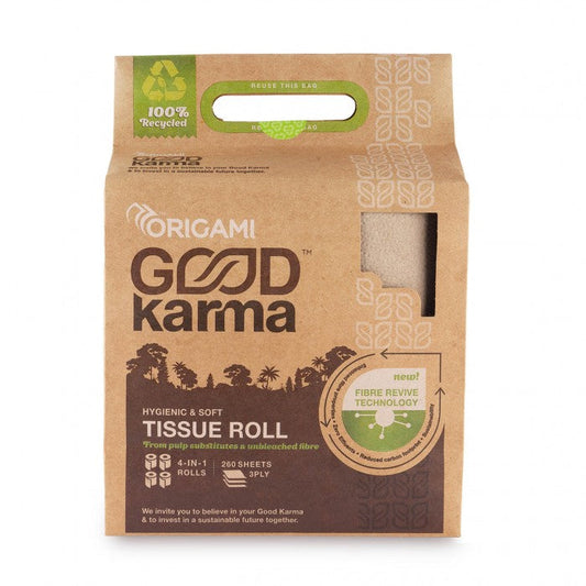 Origami Good Karma Toilet Roll, 3 Ply - 260 Sheets Pack Of 4