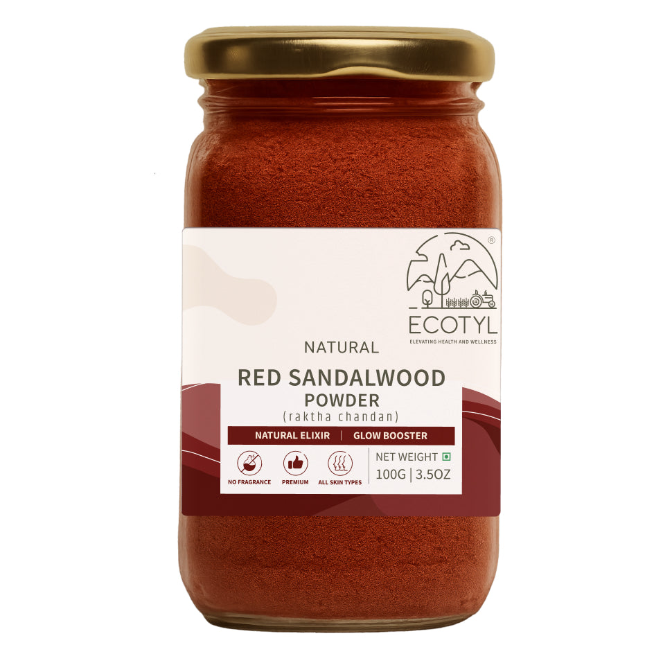 Ecotyl Red Sandalwood Powder | Natural Skin Brightener | Anti-Acne| Ayurvedic Skincare |100g
