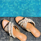 Verde Sakhi Cross Strapped Open Toe Slide Sandals