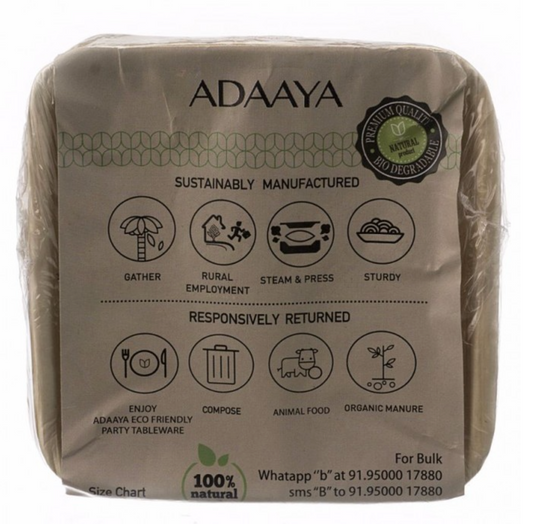 Adaaya Farms Palm Small Square Bowl 3 inch - Eco Friendly, Bio degradable & Compostable - Suitable for Parties and Events