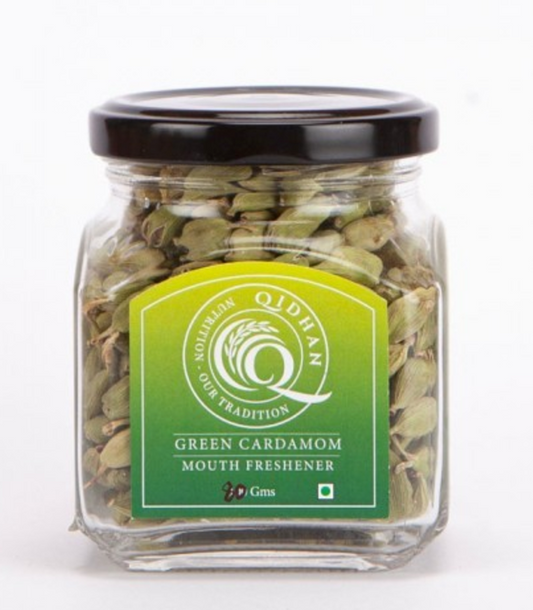 Qidhan Green Cardamom-Certifed Organic - 80 Gms