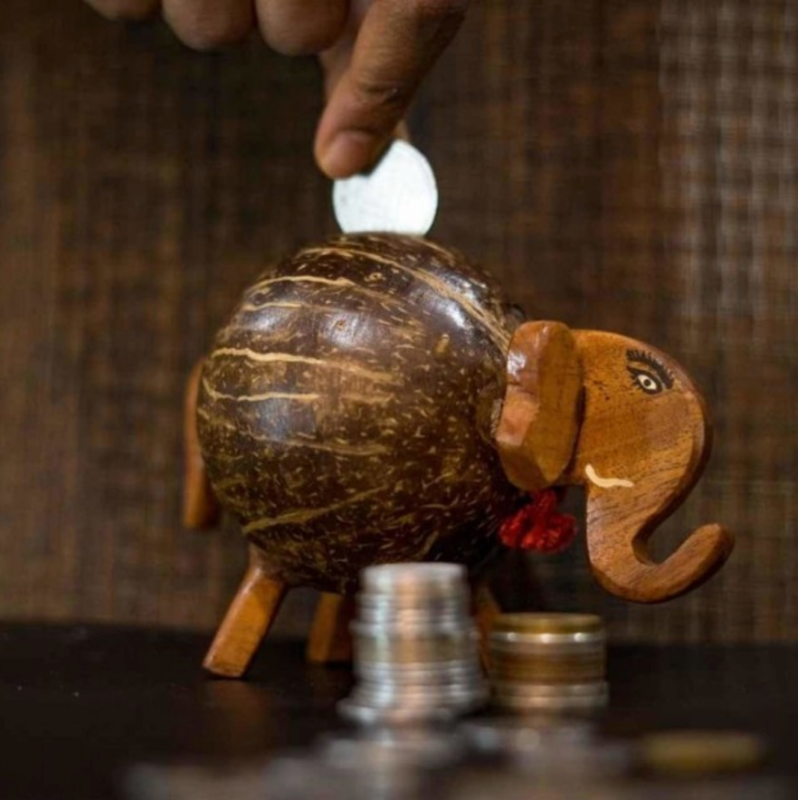 OnEarth Golu Gullak - Coconut Shell Gannu Bank